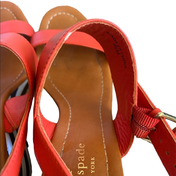 Kate spade bins striped wedges size 9.5 - Picture 3 of 5